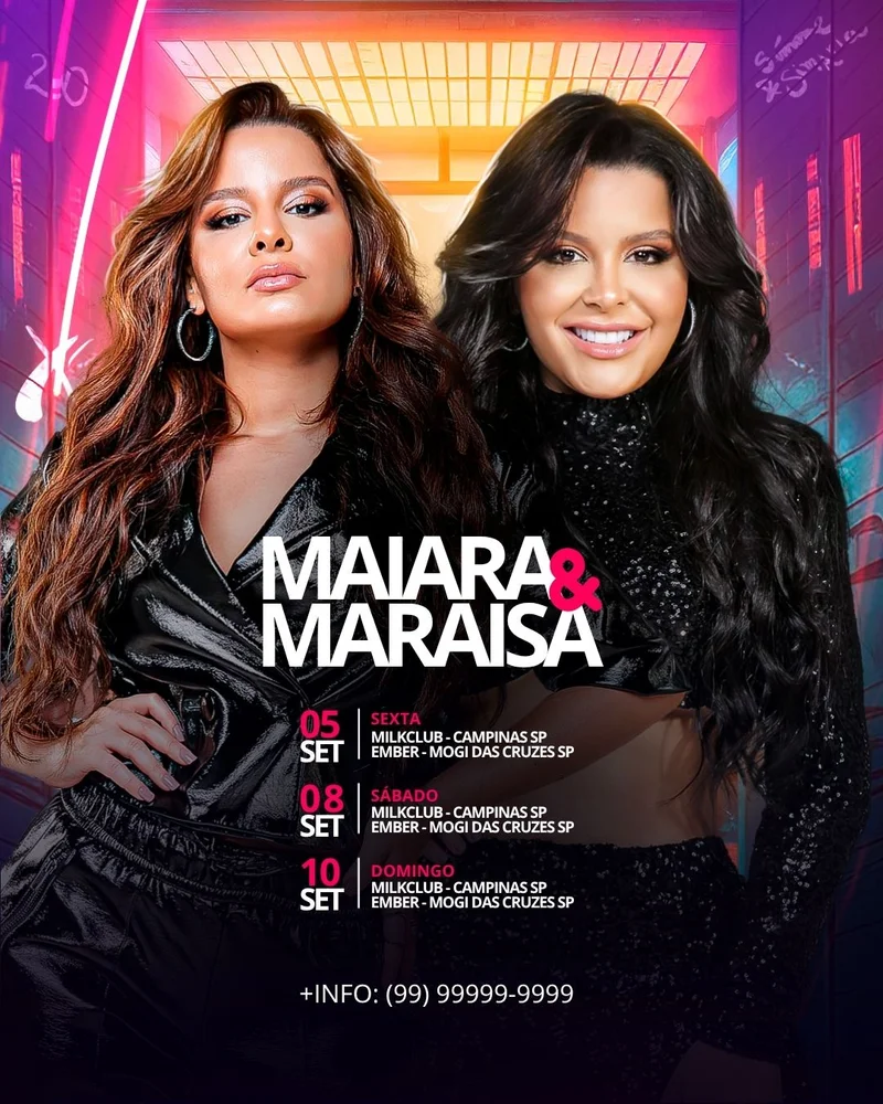 Arte para Músicos | Evento | Maiara &Maraisa | Arte Editável Canva Arte para Músicos | Evento | Maiara &Maraisa | Arte Editável Canva