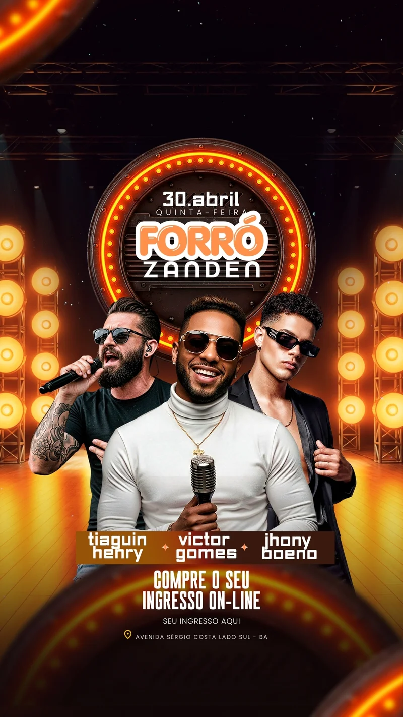 Arte para Músicos | Evento | Forró Zanden | Arte Editável Canva Arte para Músicos | Evento | Forró Zanden | Arte Editável Canva