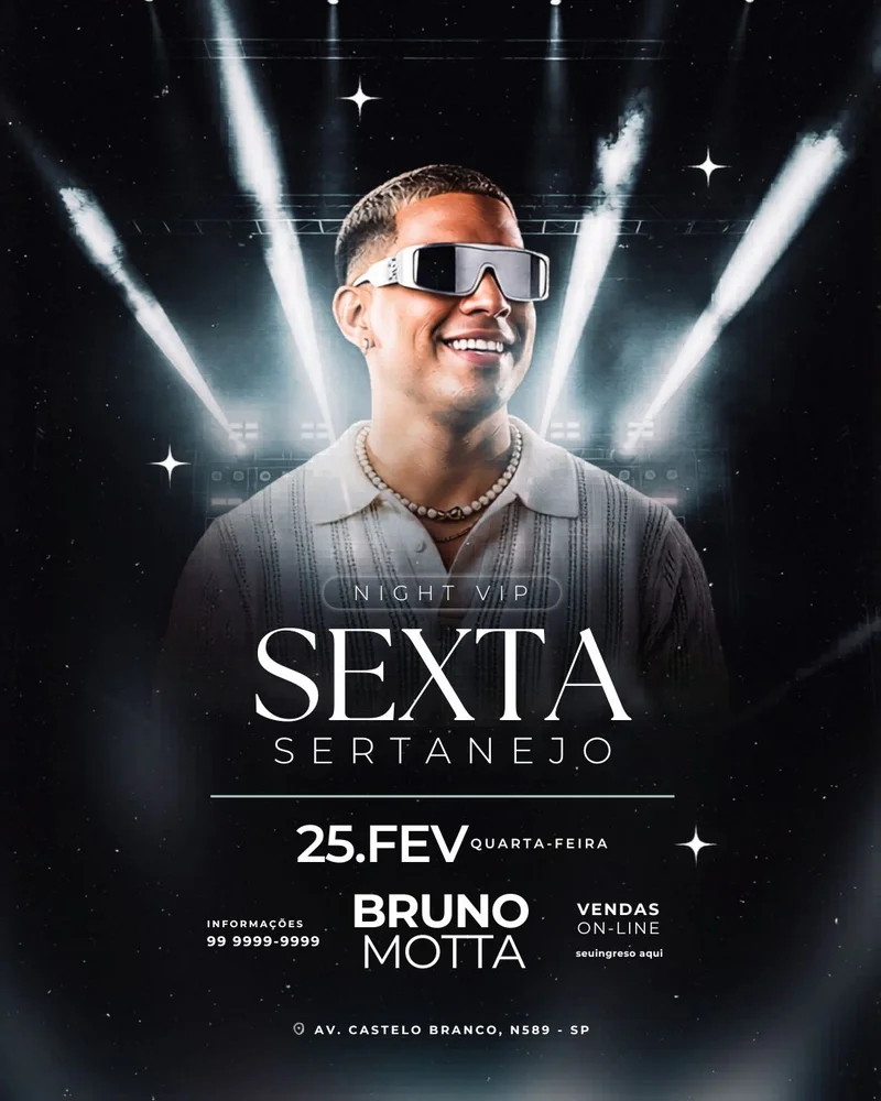 Arte para Músicos | Evento | Sexta Sertaneja | Arte Editável Canva Arte para Músicos | Evento | Sexta Sertaneja | Arte Editável Canva