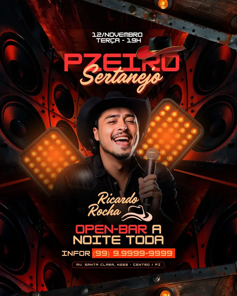 Arte para Músicos | Evento | Pizeiro Sertanejo | Arte Editável Canva Arte para Músicos | Evento | Pizeiro Sertanejo | Arte Editável Canva