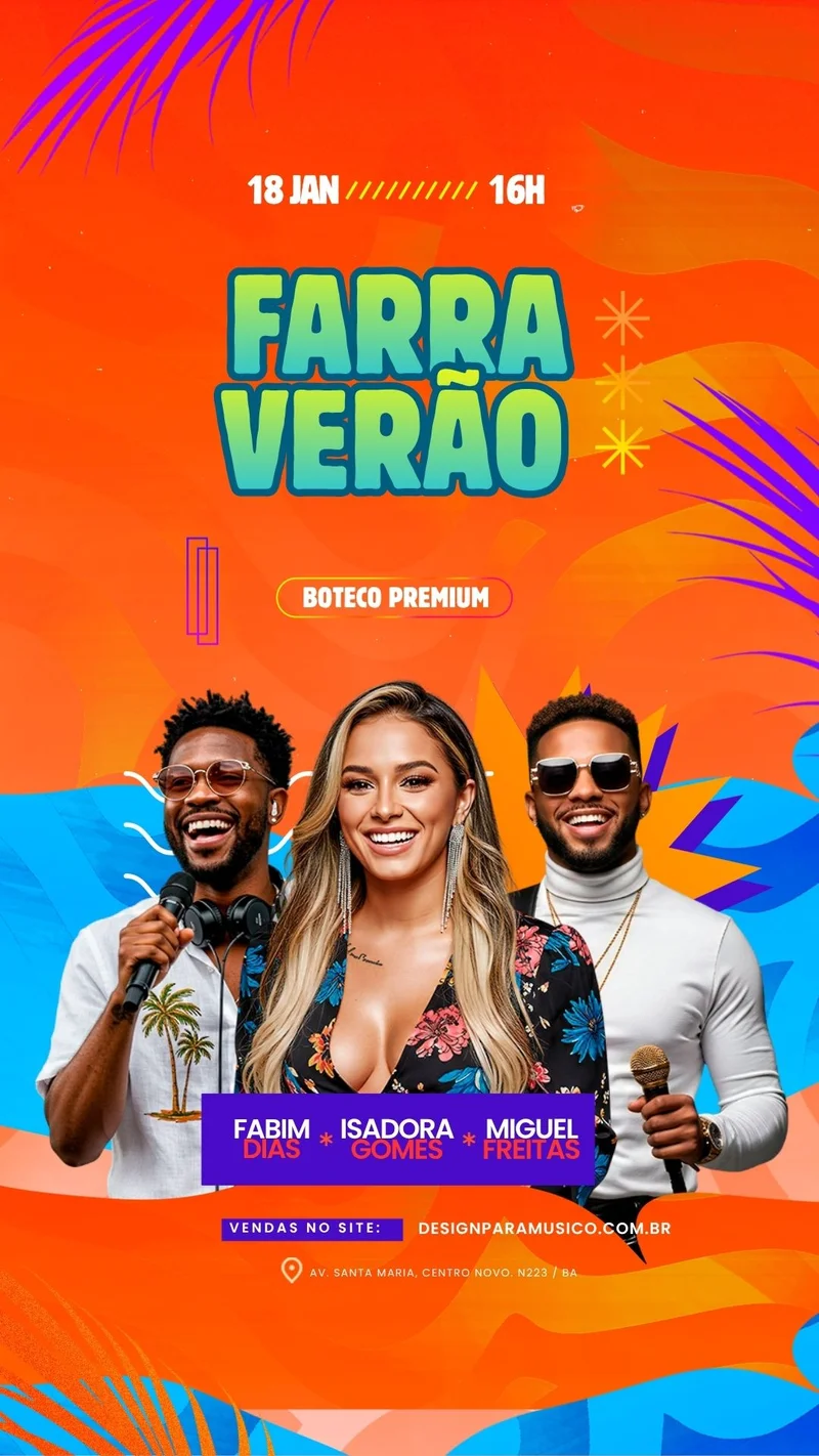 Arte para Músicos | Evento | Farra Verrão | Arte Editável Canva Arte para Músicos | Evento | Farra Verrão | Arte Editável Canva
