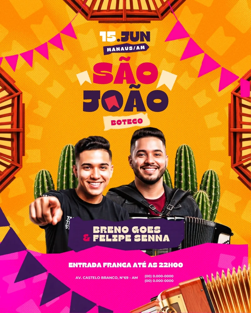 FESTA JUNINA | Eventos | Festa Junina São João Manaus | Arte Editável Canva FESTA JUNINA | Eventos | Festa Junina São João Manaus | Arte Editável Canva